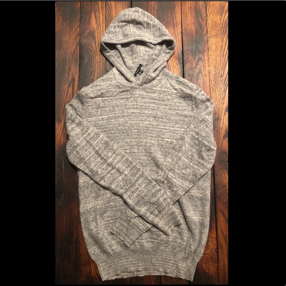 Theory soft Cashmere Grey Sweater Hoodie